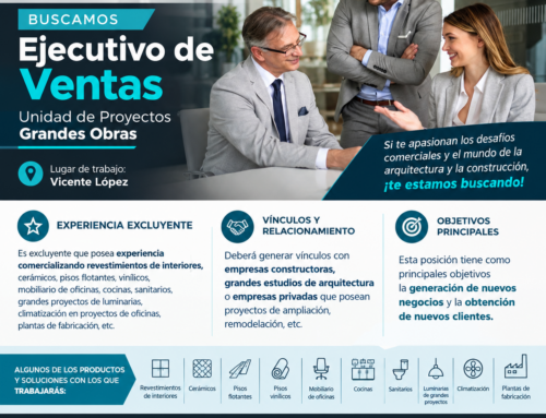 Ejecutivo/a de Ventas Empresa de Revestimiento segmento Grandes Obras – Zona Vicente López.